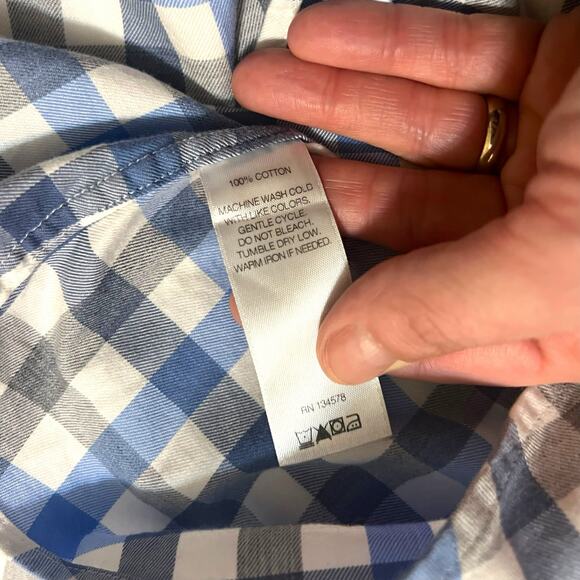 Vineyard Vines Men Button Down Blue Plaid Long Sleeve Size Large Slim Fit Tucker - Picture 5 of 10